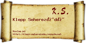 Klepp Seherezádé névjegykártya